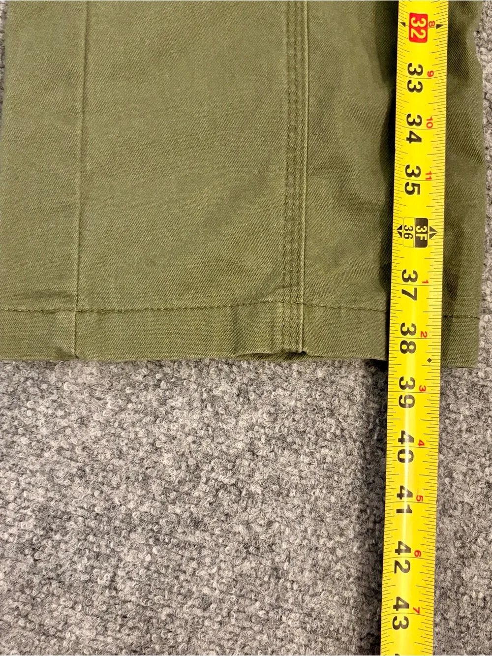 Brandy Melville Olive Green Cargo Pants Straight Leg Utility Pockets Drawstring